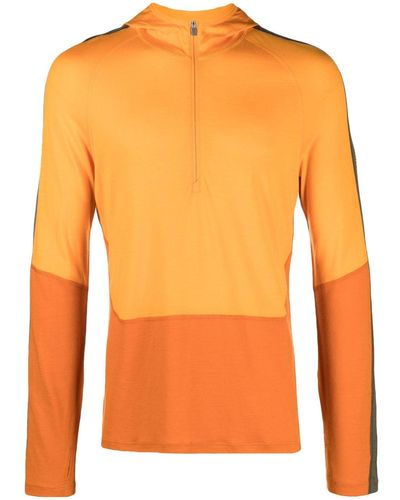 Icebreaker Hoodie Met Halve Rits - Oranje