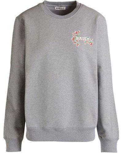 Bally Logo-print Cotton Sweatshirt - Gray