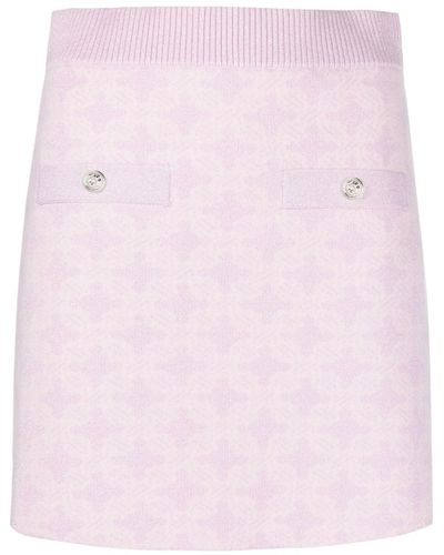 Maje Minifalda de punto en jacquard - Rosa