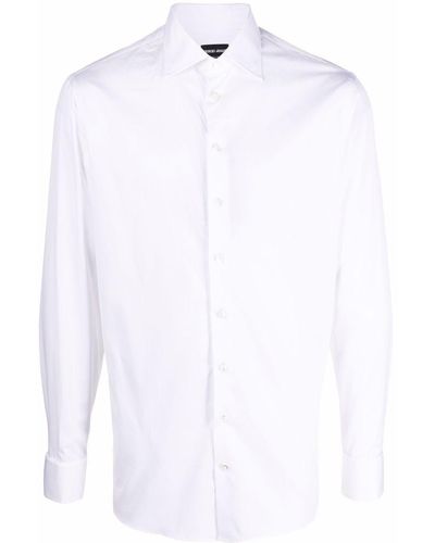 Giorgio Armani Long-sleeve cotton shirt - Blanco