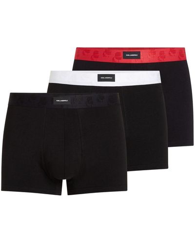 Karl Lagerfeld Kameo Logo-patch Boxers (pack Of Three) - Red