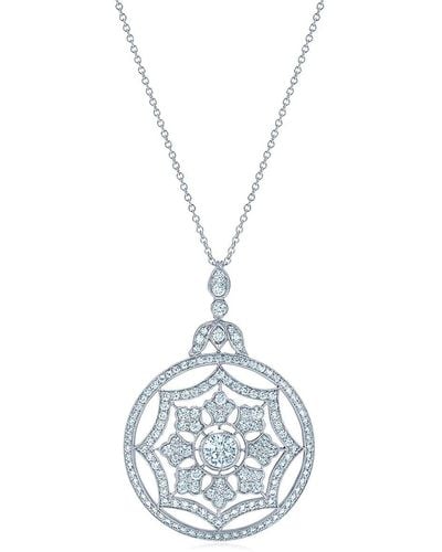 Kwiat 18kt White Gold Splendour Diamond Web Pendant Necklace - Metallic