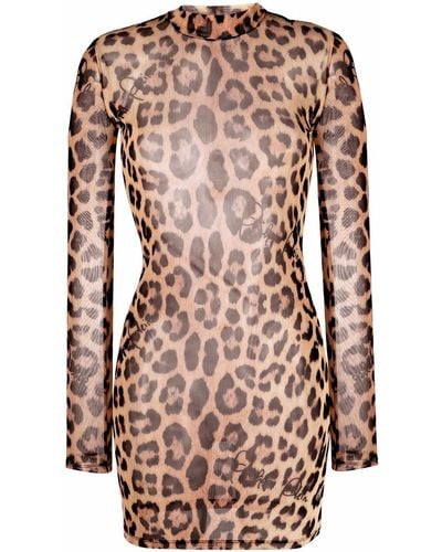 Philipp Plein Vestido con estampado de leopardo - Multicolor