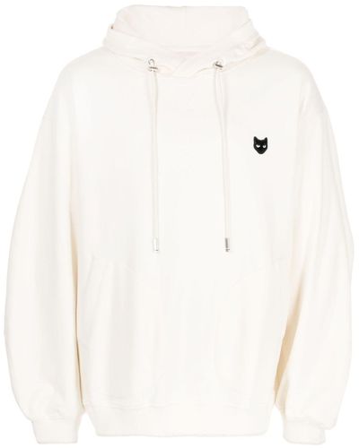 ZZERO BY SONGZIO Panther-patch Cotton Hoodie - White