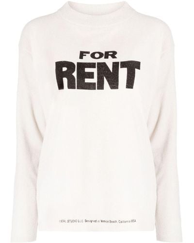 ERL For Rent Slogan-print Sweater - Natural
