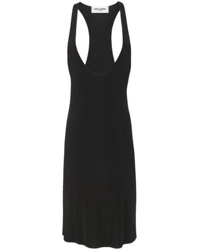 Saint Laurent Scoop-neck Jersey Dress - Black
