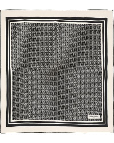 Balmain Sjaal Met Monogram Patroon - Grijs