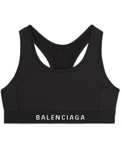 Balenciaga Brassière de sport à logo - Noir