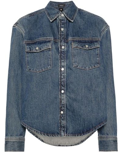 Wardrobe NYC Veste en jean à boutons pressions - Bleu