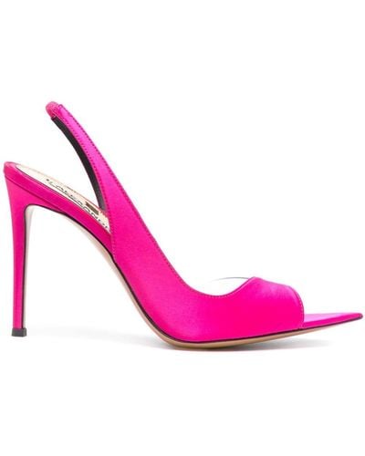 Alexandre Vauthier 105mm Panelled Satin Sandals - Pink