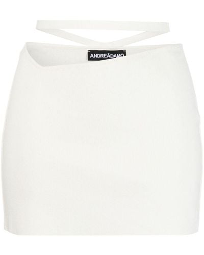 ANDREADAMO Minifalda con cinturón y abertura - Blanco
