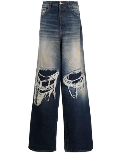 Vetements Ripped Wide-leg Jeans - Blue