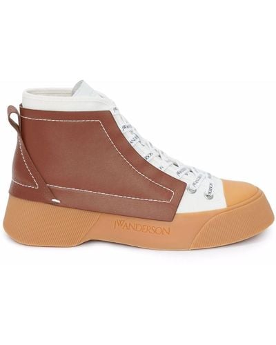 JW Anderson Panelled High-top Trainers - Brown