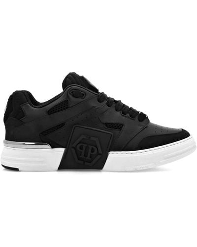 Philipp Plein Lo-top Leather Sneakers - Black