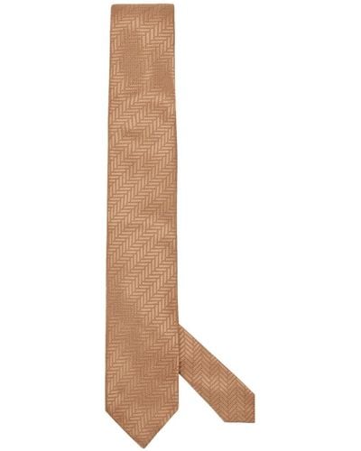 Tom Ford Herringbone Silk Tie - Natural