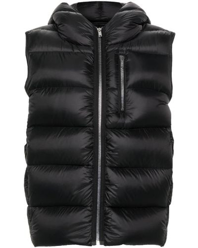 Rick Owens Hooded Quilted Down Gilet - Black