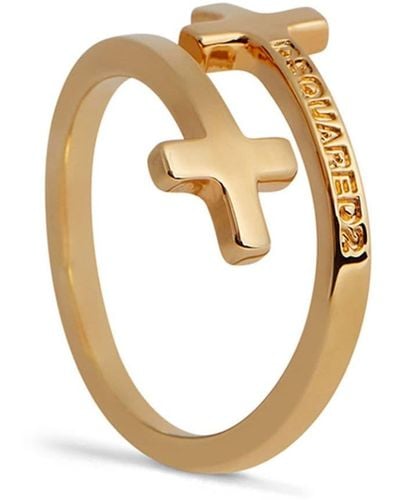 DSquared² Cross-design Brass Ring - Metallic