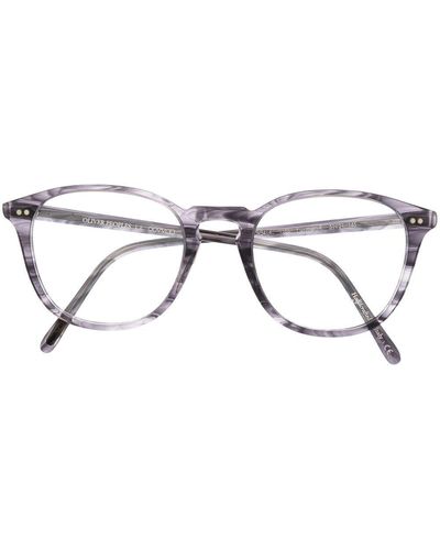 Oliver Peoples Brille mit rundem Gestell - Braun