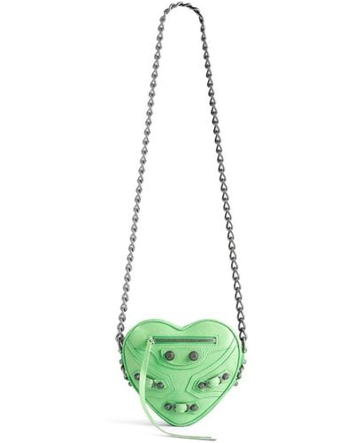 Balenciaga Mini Le Cagole Heart Crossbody Bag - Green