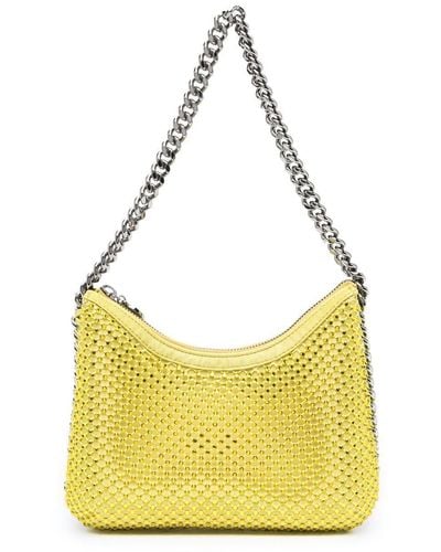 Stella McCartney Bolso de hombro Falabella con detalles de cristal - Amarillo