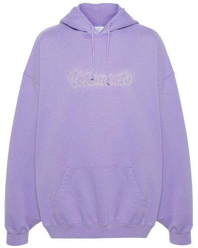Vetements Logo-embellished Jersey Hoodie - Purple