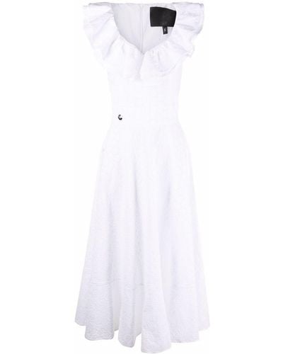 Philipp Plein Lace-design Midi Dress - White