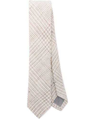 Eleventy Prince Of Wales-pattern Tie - White