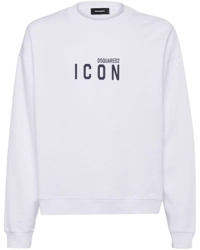 DSquared² Sweatshirt mit "Icon"-Print - Weiß