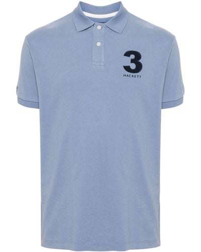Hackett Short-sleeve Cotton Polo Shirt - Blue