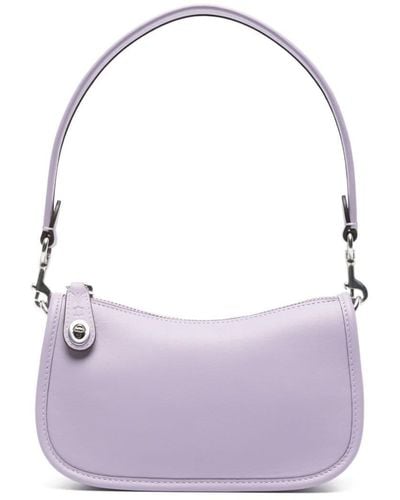 COACH Swinger 20 Leather Shoulder Bag - Purple