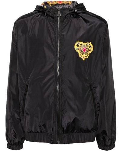 Versace Heart Couture Reversable Windbreaker Jacket - Black