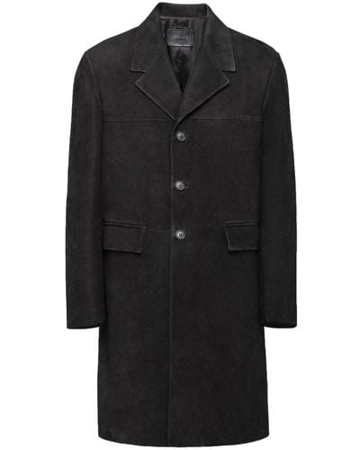 Prada Manteau en daim - Noir