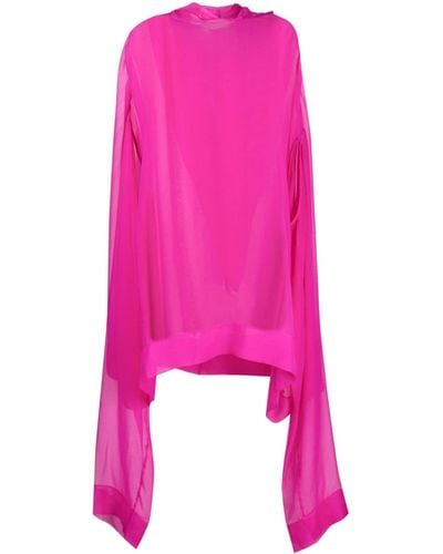 Rick Owens Sheer Tunic-style Hooded Dress - Pink