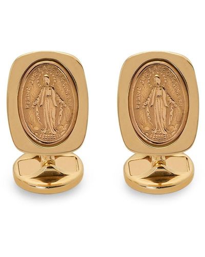 Dolce & Gabbana 18kt Gold Devotion Medallion Cufflinks - Yellow
