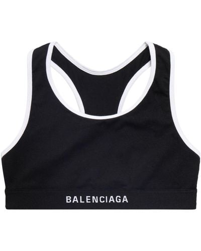 Balenciaga Logo-underband Sports Bra - Black