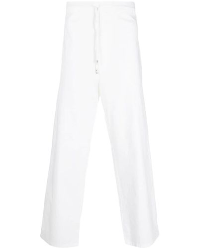 Laneus Pantalon ample à lien de resserrage - Blanc