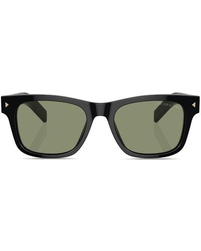 Prada Logo-engraved Square-frame Sunglasses - Green