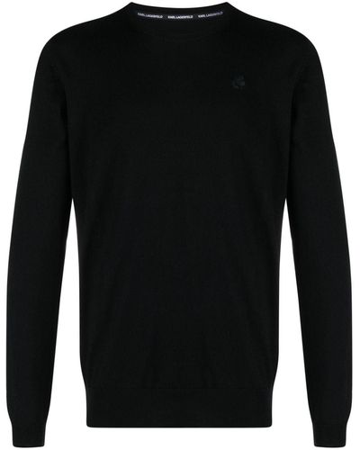 Karl Lagerfeld Karl Ikonik Virgin-wool Sweater - Black
