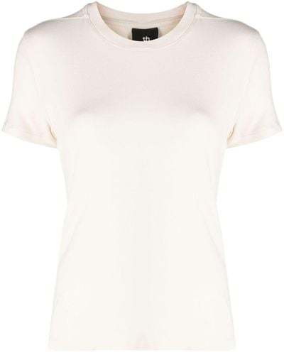 Thom Krom T-Shirt mit U-Ausschnitt - Weiß