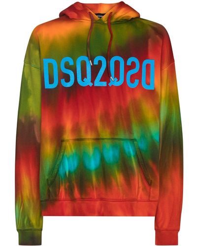 DSquared² Tie-dye Reverse Dsq2 Hoodie - Multicolor