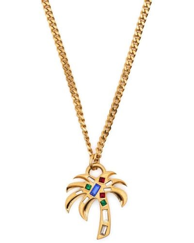 Palm Angels Palm Rhinestone-embellished Necklace - Metallic