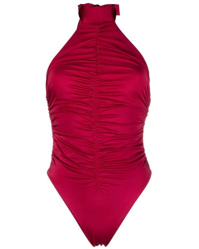 Noire Swimwear Bañador con cuello halter - Rojo