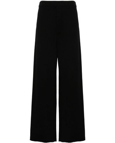 Gauchère Wide-leg Jersey Trousers - Black
