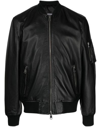 Dondup Leather Bomber Jacket - Black