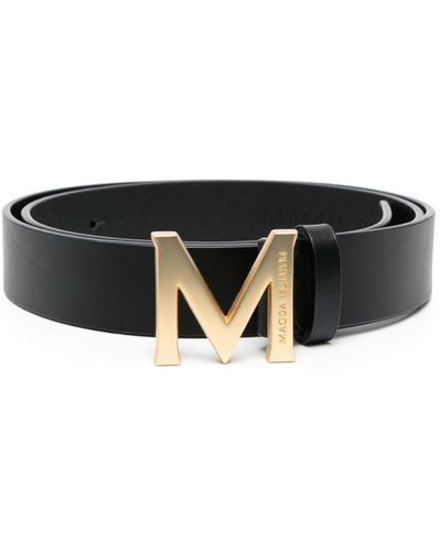 Magda Butrym M Logo Plaque Belt - Black