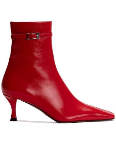 Proenza Schouler Trap Leather Ankle Boots - Red