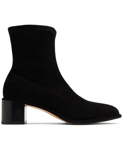 Dear Frances Iris 50mm Suede Ankle Boots - Black
