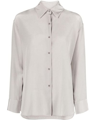 Nili Lotan Silk Long-sleeve Shirt - White