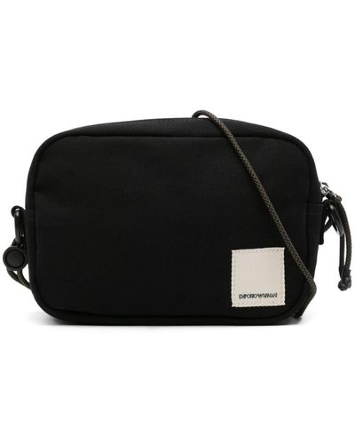 Emporio Armani Tech Canvas Messenger Bag - Black