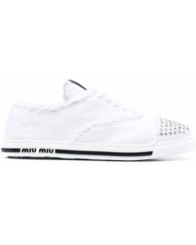Miu Miu Sneakers mit Nieten - Weiß